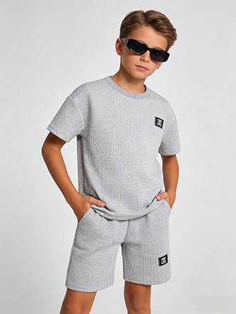 Boys Summer Short Sleeve Top & Shorts Set Casual Outfit
