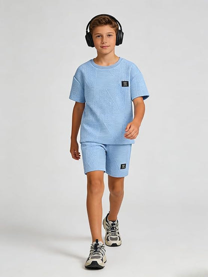 Boys Summer Short Sleeve Top & Shorts Set Ages 6-12