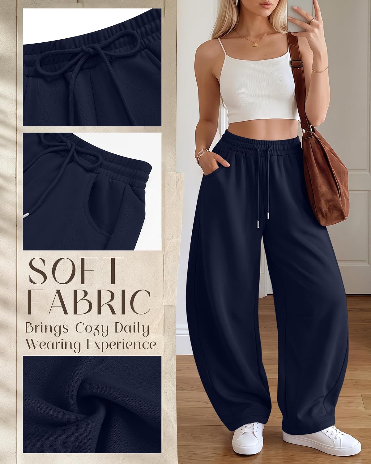 Women's Barrel Baggy Wide Leg Sweatpants for Streetwear