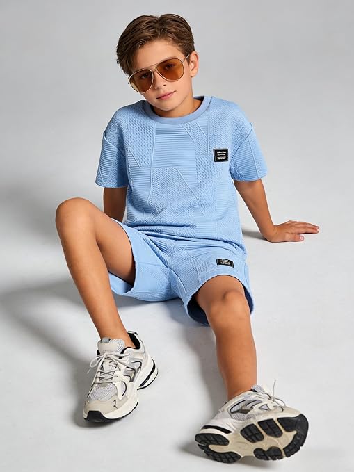 Boys Summer Short Sleeve Top & Shorts Set Ages 6-12