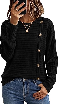 WIHOLL Women's Long Sleeve Tunic Sweater for Fall