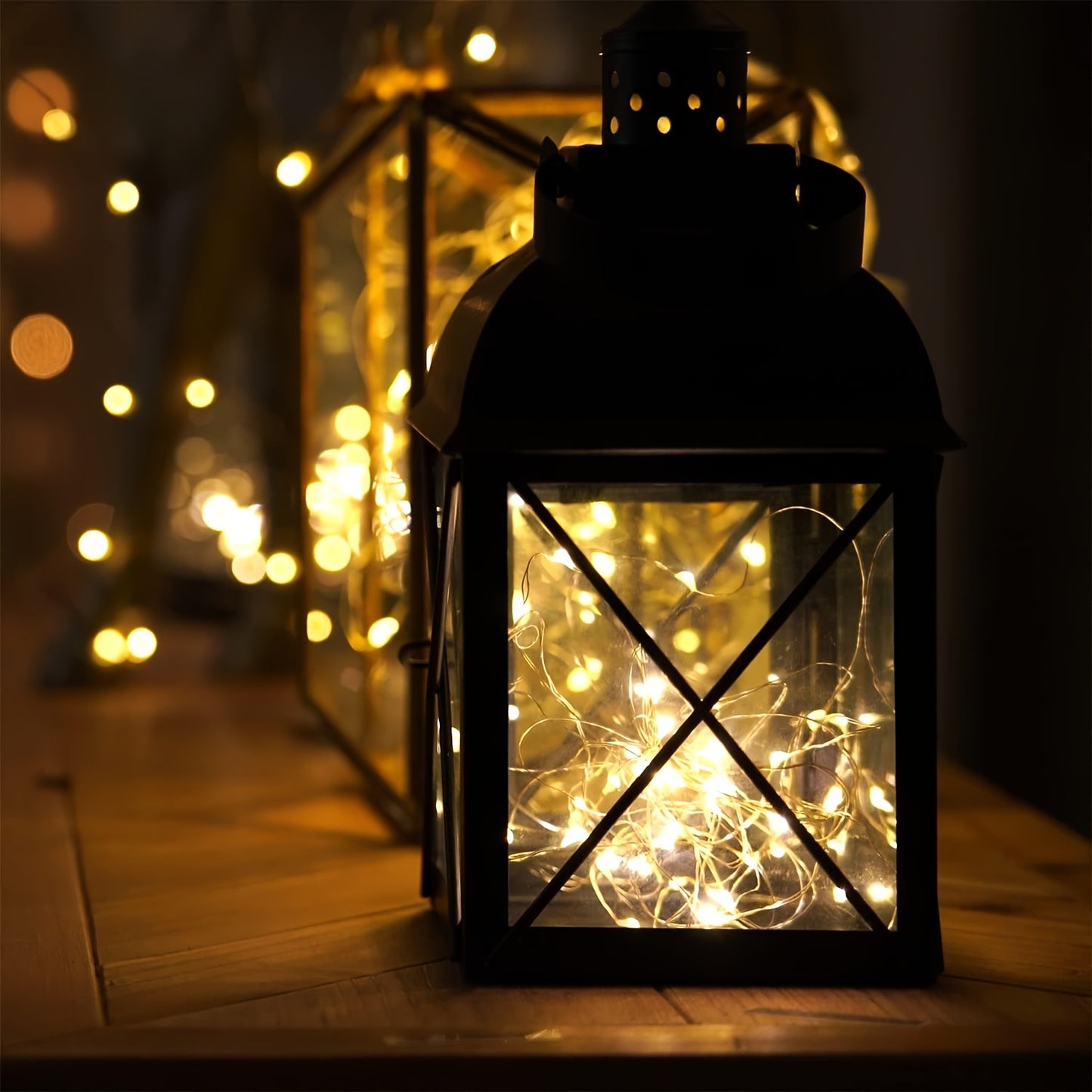 50/100 LED Christmas Fairy Lights Battery Operated 8 Modes String Lights Outdoor IPX6 Waterproof 4.88meter/10.06meter Silvery Battery Copper Wire Lights Camping lights Outdoor for Garden Patio Fence Party Decorations, Warm Wh