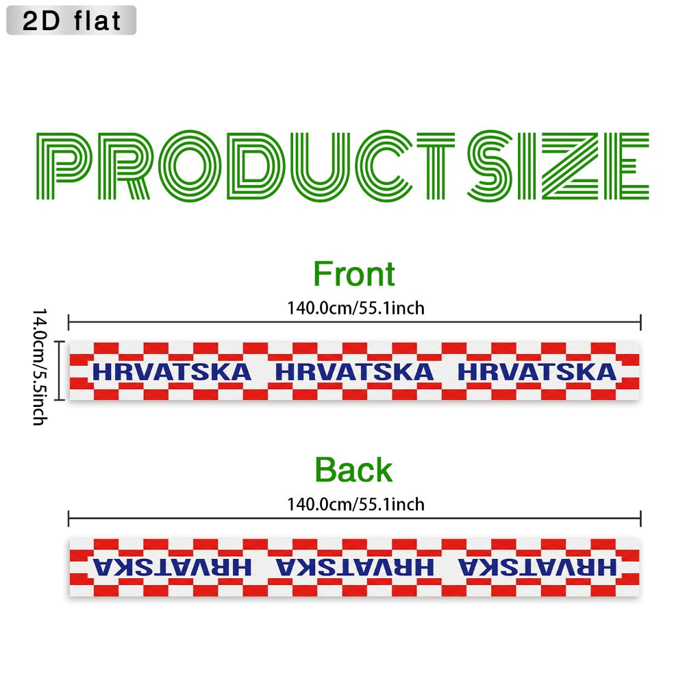 Croatian Football Supporter Flag with Tassels - Red & White Checkerboa