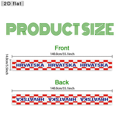 Croatian Football Supporter Flag with Tassels - Red & White Checkerboa