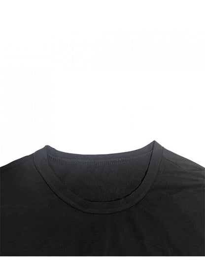 Men'S Brown T-Shirt with ECG Heartbeat Graphic - Casual Streetwear, Short Sleeve, Round Neck, Stretch Fabric, All-Season Comfort, Casual Streetwear Tee   Round Neck Tshirt   Comfortable Fit