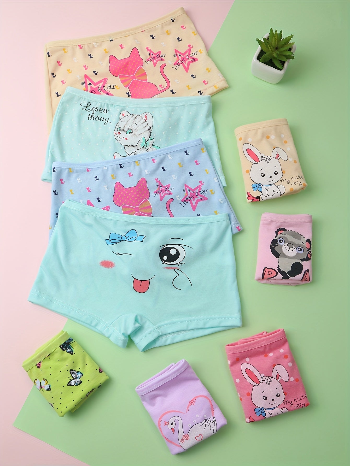 Girls' Soft Cotton Boxer Briefs 3-Pack in Mixed Colors