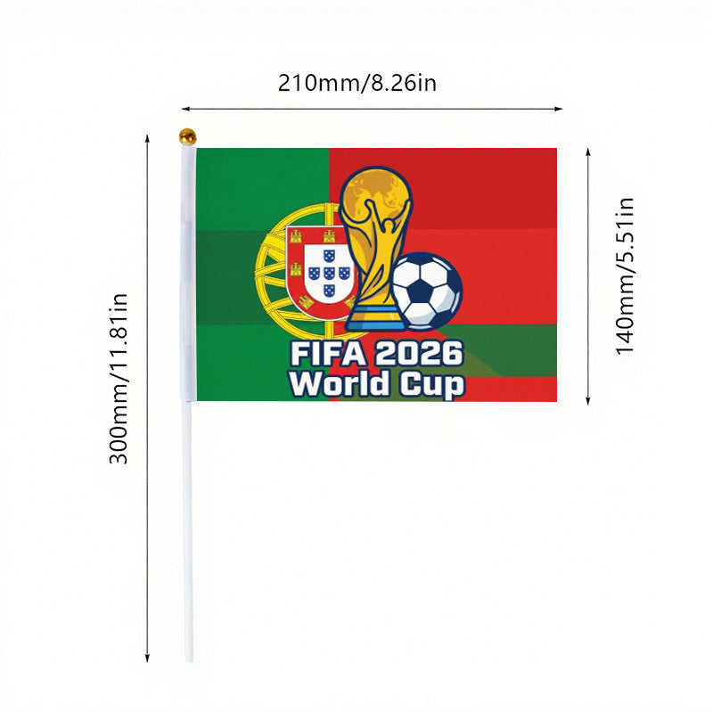 2026 World Cup Fan Cheer Handheld Banner with Portuguese Flag