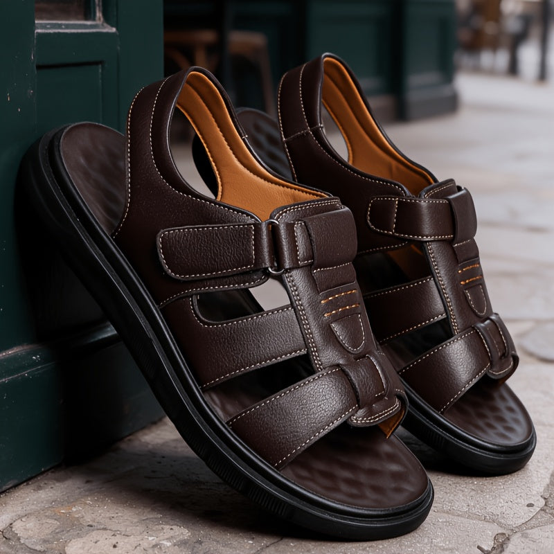 Men's Large Size Casual Sandals with Lightweight PU Sole