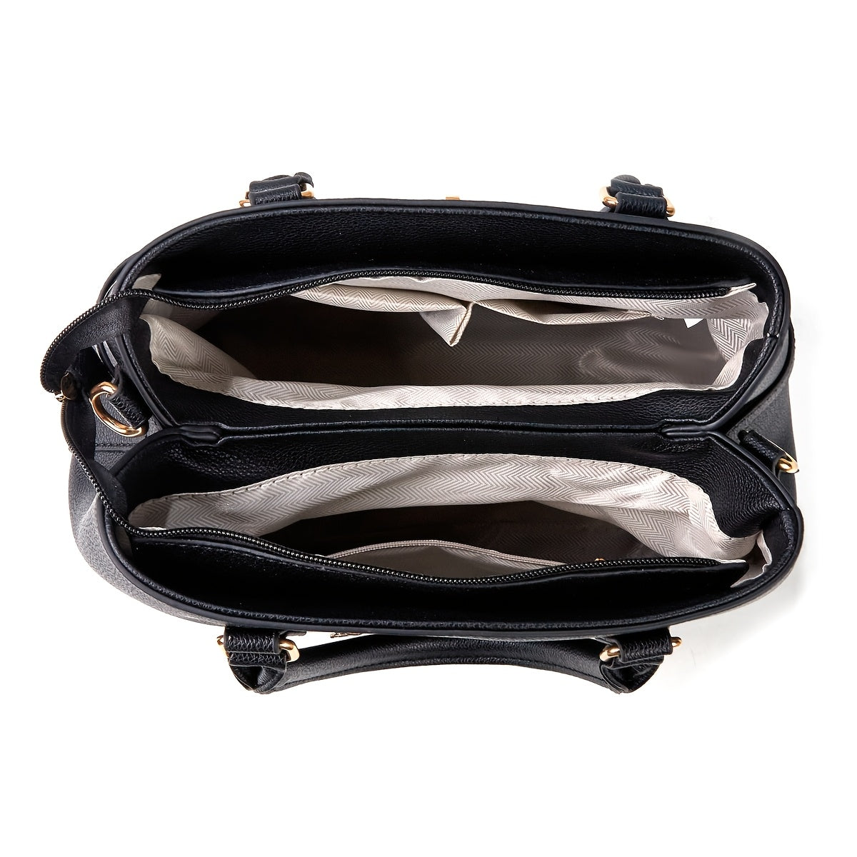 Women’s 2-Piece Faux Leather Quilted Bag Set with Removable Strap