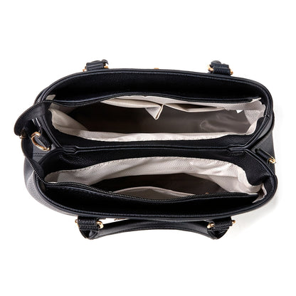 Women’s 2-Piece Faux Leather Quilted Bag Set with Removable Strap