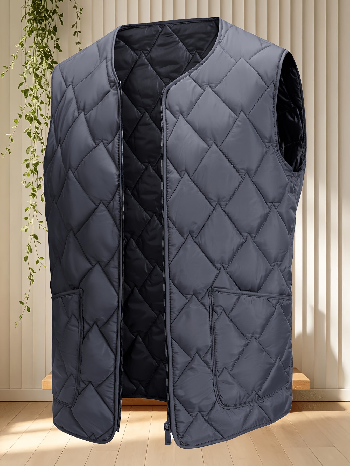 Men's Thermal Sleeveless Vest Jacket - Warm Casual Layering
