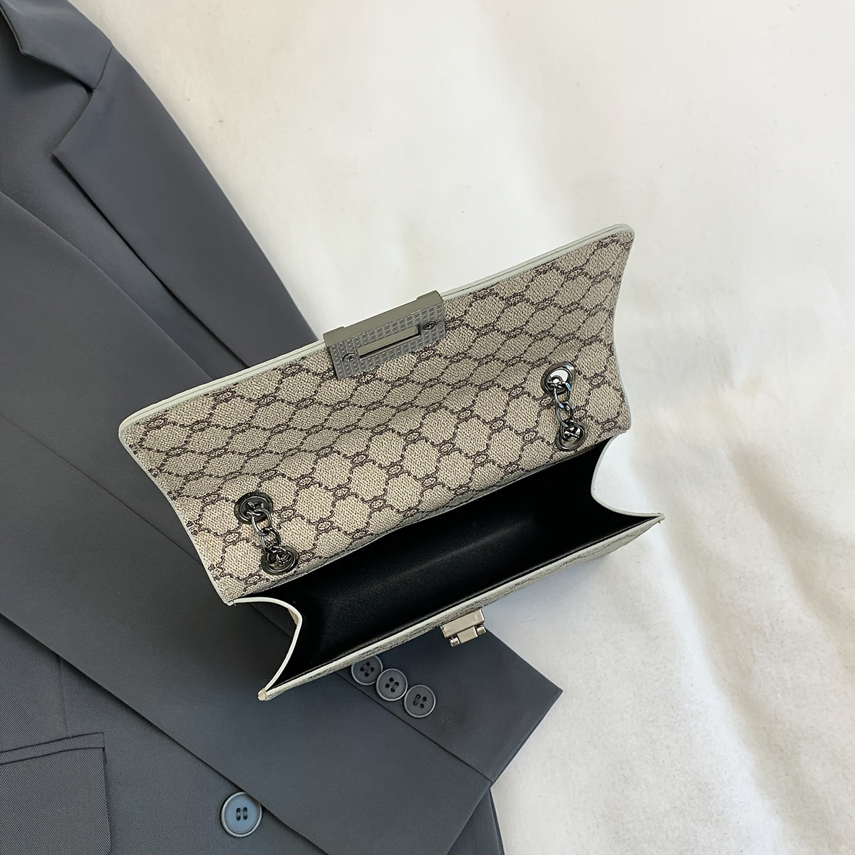 Women'S Fashion Large-Capacity Shoulder Bag | Crossbody Chain Bag for Middle-Aged Women, Faux Leather, Geometric Pattern, Multiple Colors, Buckle Closure | Care Instructions: Do not wash, Paint: Yes, Lining: Faux Leather