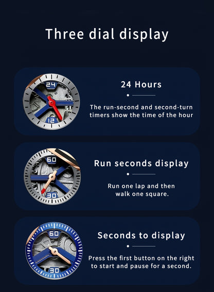 LIGE Watch, Fashion Teen Men's Watches, Multifunctional Stainless Steel Quartz Watches, Waterproof Watches, for Sports, College Various Scenes, Holiday Gifts, Party Gifts, Birthday Gifts, Black Blue Watches