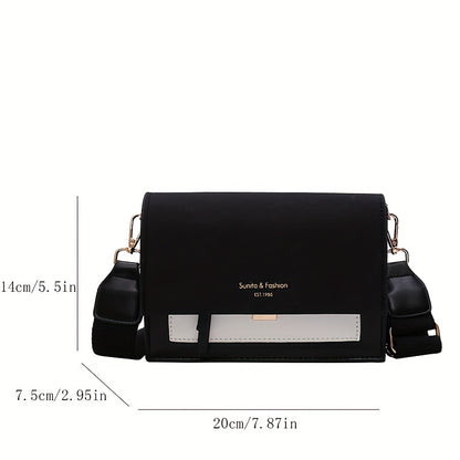 Chic Mini Crossbody Bag for Women - Stylish Synthetic Faux Leather with Golden Chain Strap, Buckle Closure, and Decorative Painted Edges - Perfect for Phone & Essentials