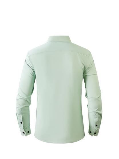 Boys' Slim Fit Long Sleeve Formal Dress Shirt with Stretch