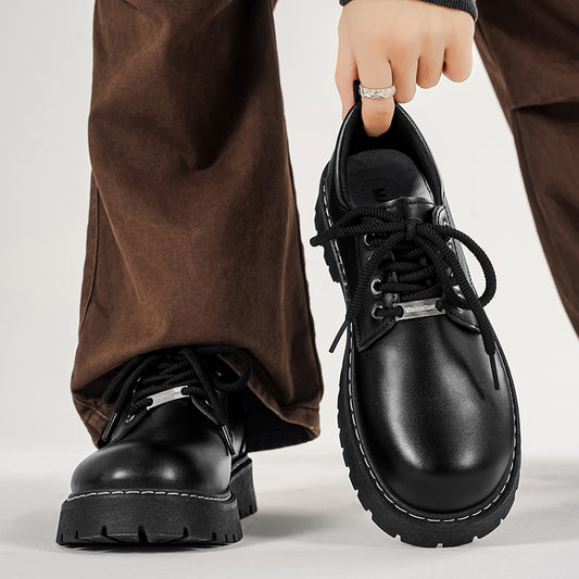 Men's Classic Oxford Lace-Up Shoes with Thick Sole, All-Season - ayq