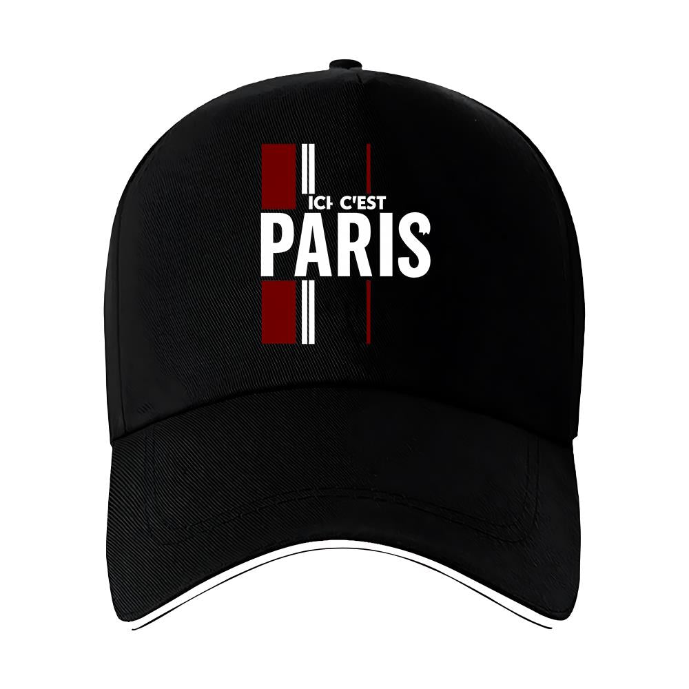 Men's Lightweight 'ICI C'EST PARIS' Printed Baseball Cap for Sports