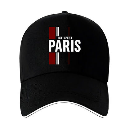 Men's Lightweight 'ICI C'EST PARIS' Printed Baseball Cap for Sports