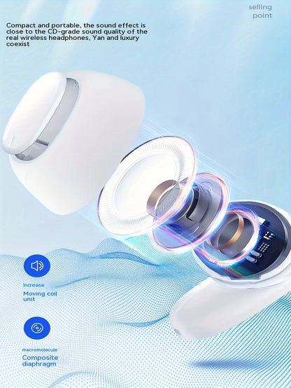 TWS Wireless Headphones Headphones Earbuds - Unrivaled true wireless freedom ergonomic design for ultimate comfort HIFI sound with Bass, ACC Stereo HD Calling and - Compatible with Android and iPhone, ideal for sports and mus