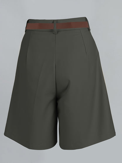 Loose-Fit Straight-Leg Casual Summer Shorts with Belt