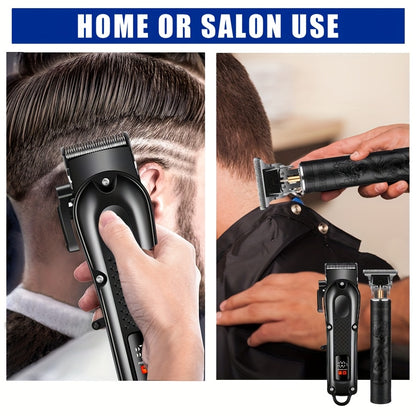 Men'S 2-in-1 Electric Shaver and Hair Clipper with USB Charging, Beard Trimmer, 8 Limit Combs, T-Blade Design, ABS Body, Ideal for Daily Grooming and Gifts - ayq