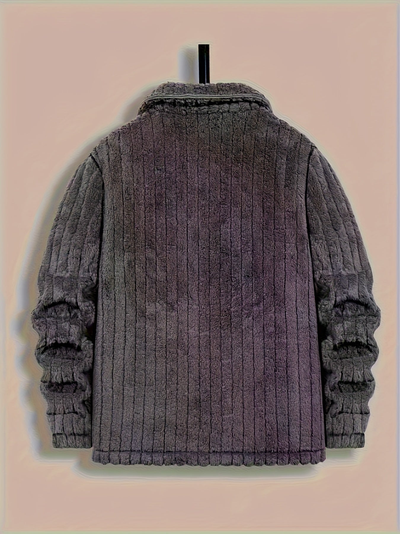 Men's Casual Winter Fleece Flannel Jacket with Button Front