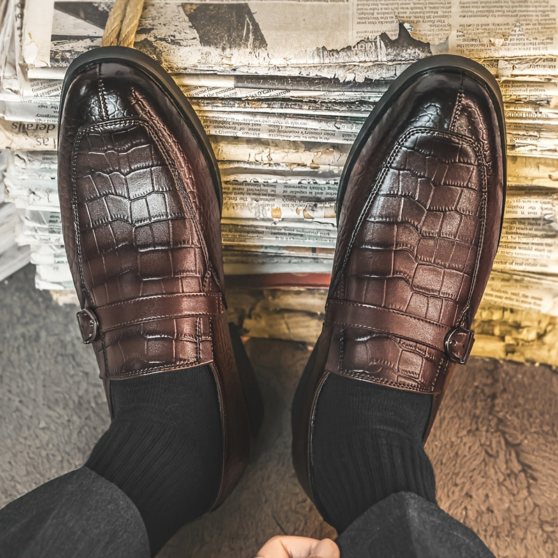 Men's Casual Business Lace-Up Shoes All-Season PU Leather
