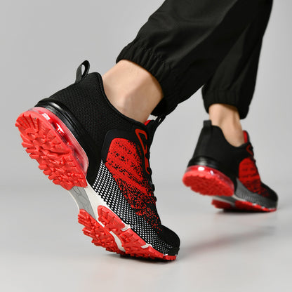New Hot-Selling Men's Knitted Fabric Upper Sneakers Casual Men's Shoes Air Cushion Shoes - ayq