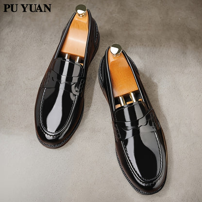 Men's Plus Size Casual Business Loafers with Microfiber Upper