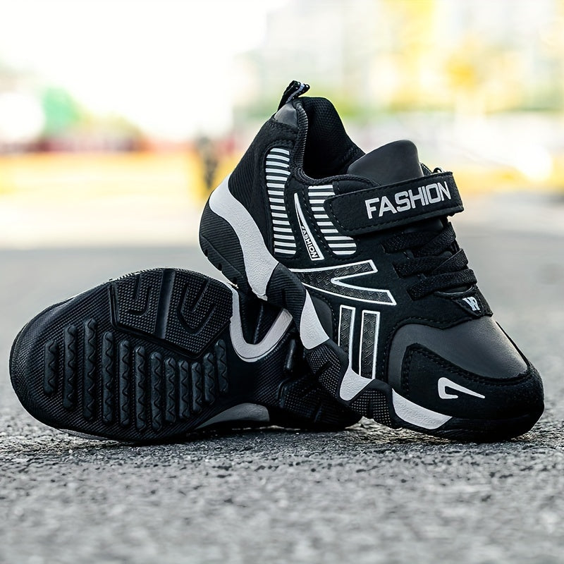Kids' Fashion Sneakers, All-Season Low Top Lace-up Sports Shoes, Solid Color, Upper, Fabric Inner, EVA Sole, Round Toe, Non-Slip for Boys & Girls Ages 14 and Under - Casual & Trendy for Hiking, Rock Climbing & Daily Wear