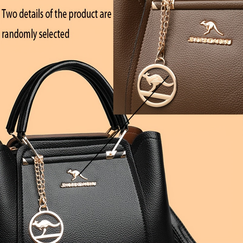 Women’s Lightweight Black Handbag with Detachable Strap