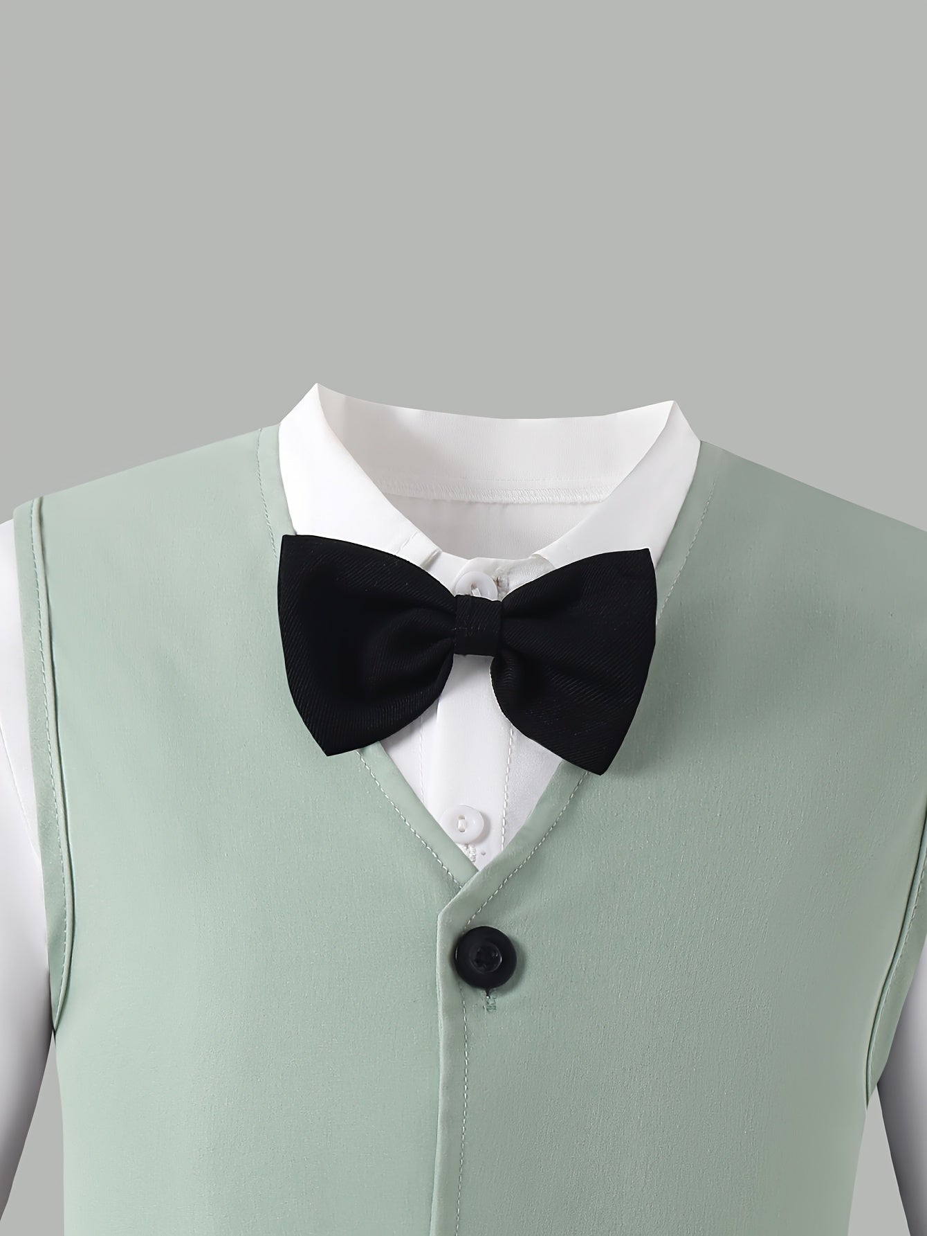Boys' Slim Fit Formal Vest and Pants Set for Spring Summer
