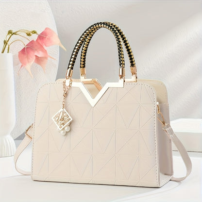 Elegant Large Capacity Black PU Crossbody and Handbag for Women