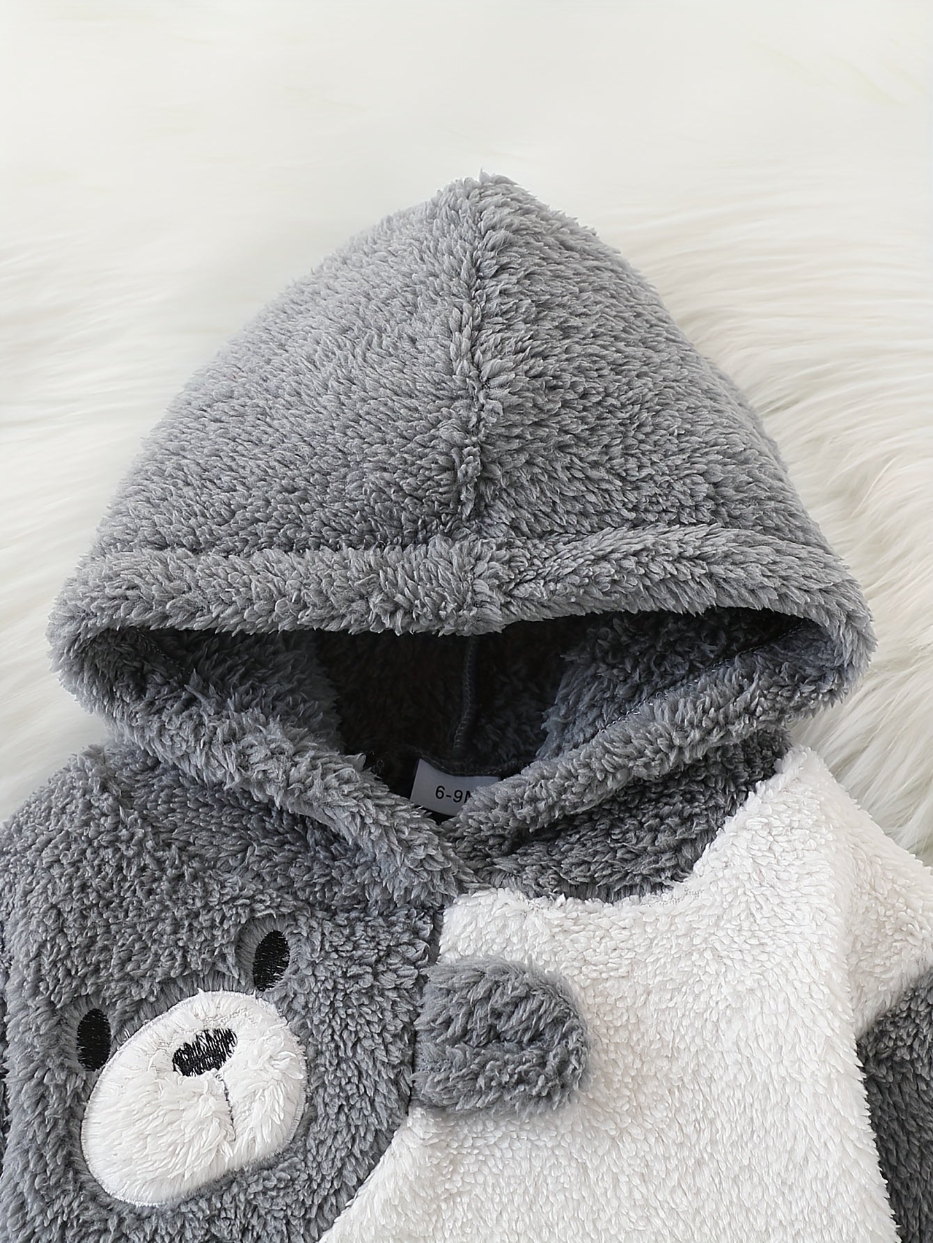 JOPGEEY 2pcs Baby Winter Outfit Set - Cute Plush Hooded Long Sleeve Romper & Pants with 3D Animal Ear Applique (Bears/Cats/Dogs), Soft Stretch Fabric, Machine Washable Cozy for &, Perfect for Outdoor