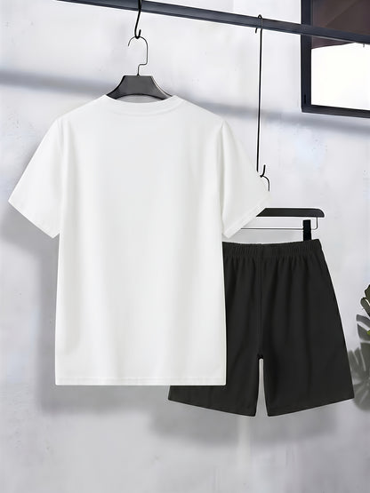 Boys' Cotton T-Shirt & Shorts Set Casual Spring Summer Outfit