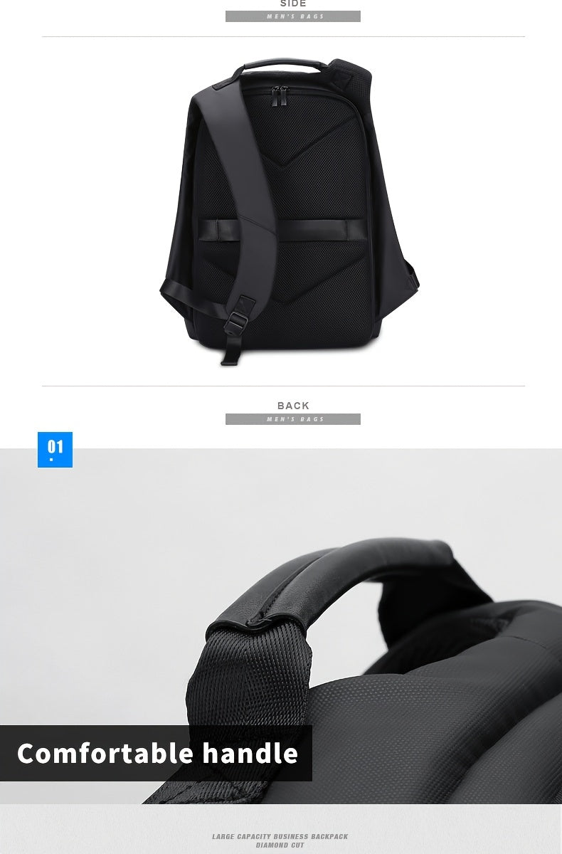FENRUIEN Men'S Large Capacity Expandable Backpack with USB Charging, 39.62cm Laptop Bag, Durable Oxford Fabric, Multiple Compartments for Travel and Business Use, Travel Backpack   Minimalist Backpack   Durable Zippers, Lapto