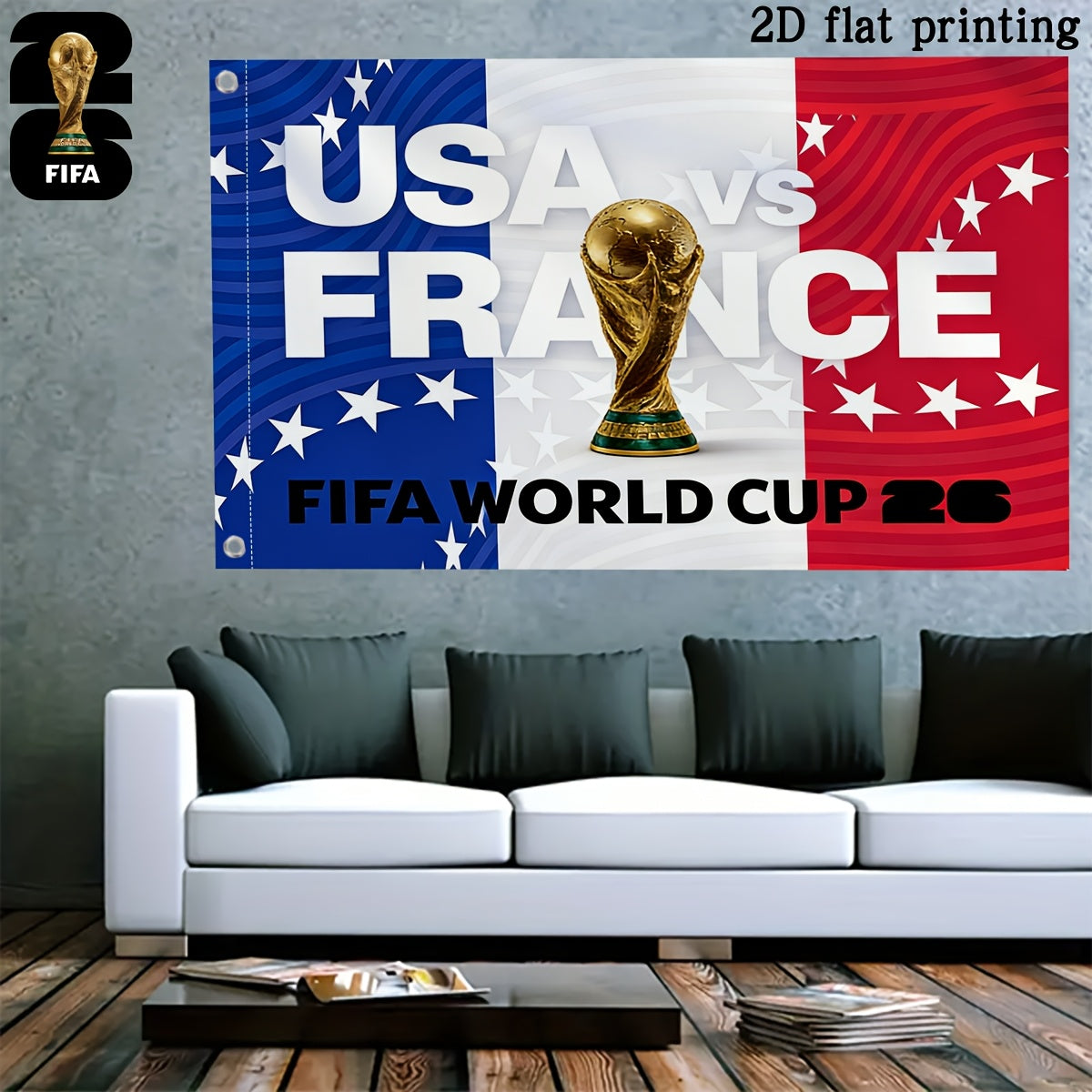 2026 FIFA World Cup Square Flag with Mascot Design