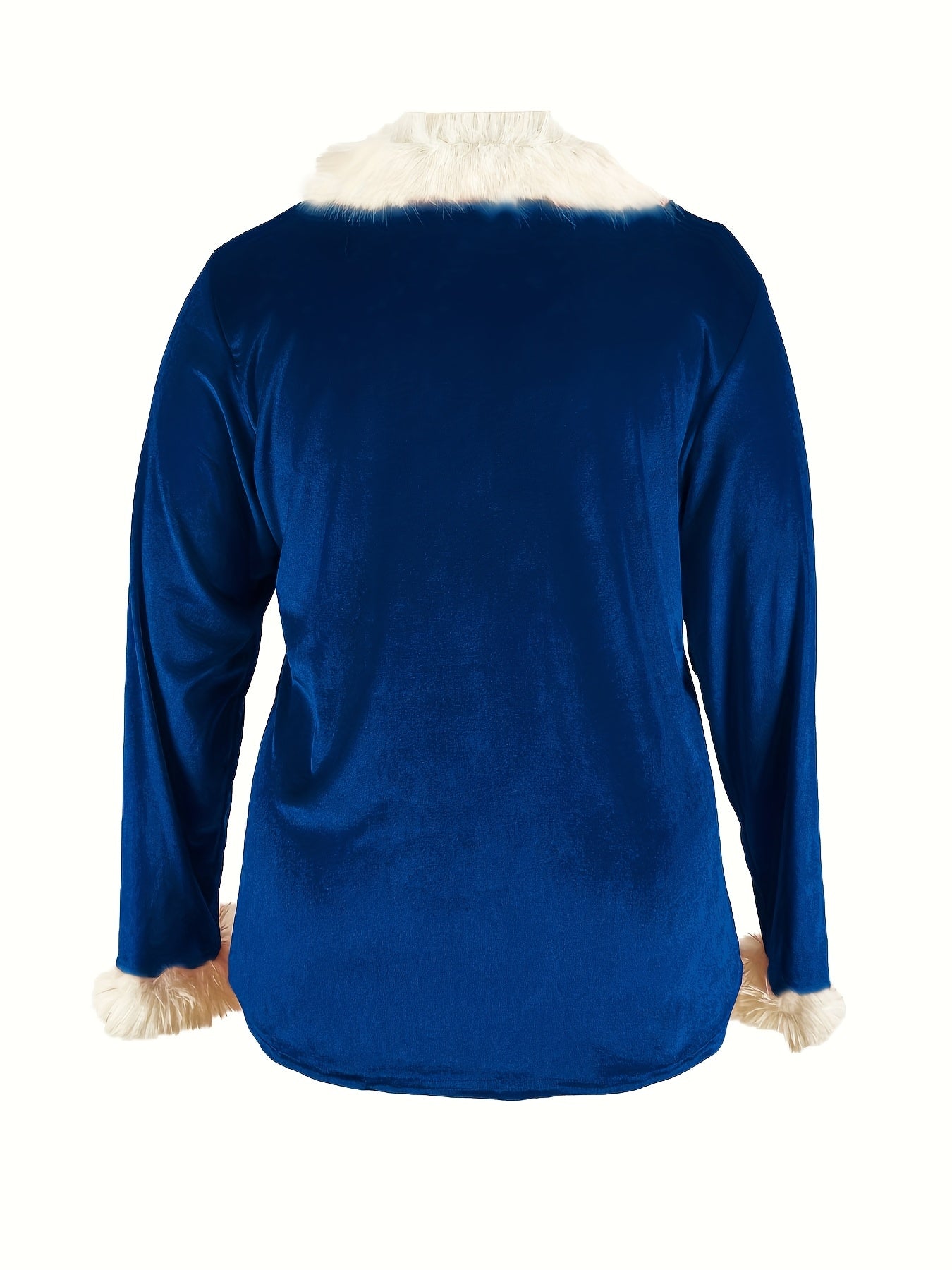 Plus Size - Plus Size - Plus Size, Women'S Elegant Plus Size Christmas Sweater - Long Sleeve Round Neck Winter Warmth with Collar Trim, Stretchy Fabric for Holiday Parties & Casual Attire, Red & Contrast Collar, Ladies Christ