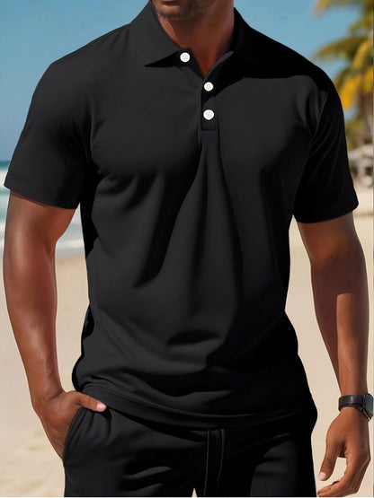 Men's Summer Casual Polo Collar Short Sleeve Set