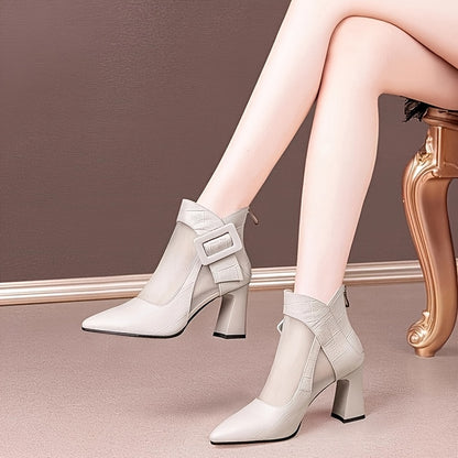 Women'S Pointed Toe Chunky Heel Pumps - Breathable Mesh Back Zipper Closure, Synthetic Cover Upper  Rubber Sole, Black Summer Casual Formal Dress Shoes for Office, Weddings, Parties, High Heel Boots, Wedding Guest Shoes, Cri