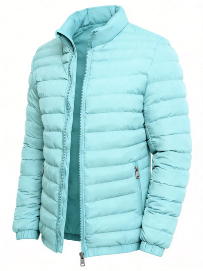 Men's Lightweight Windproof Casual Jacket with Stand Collar