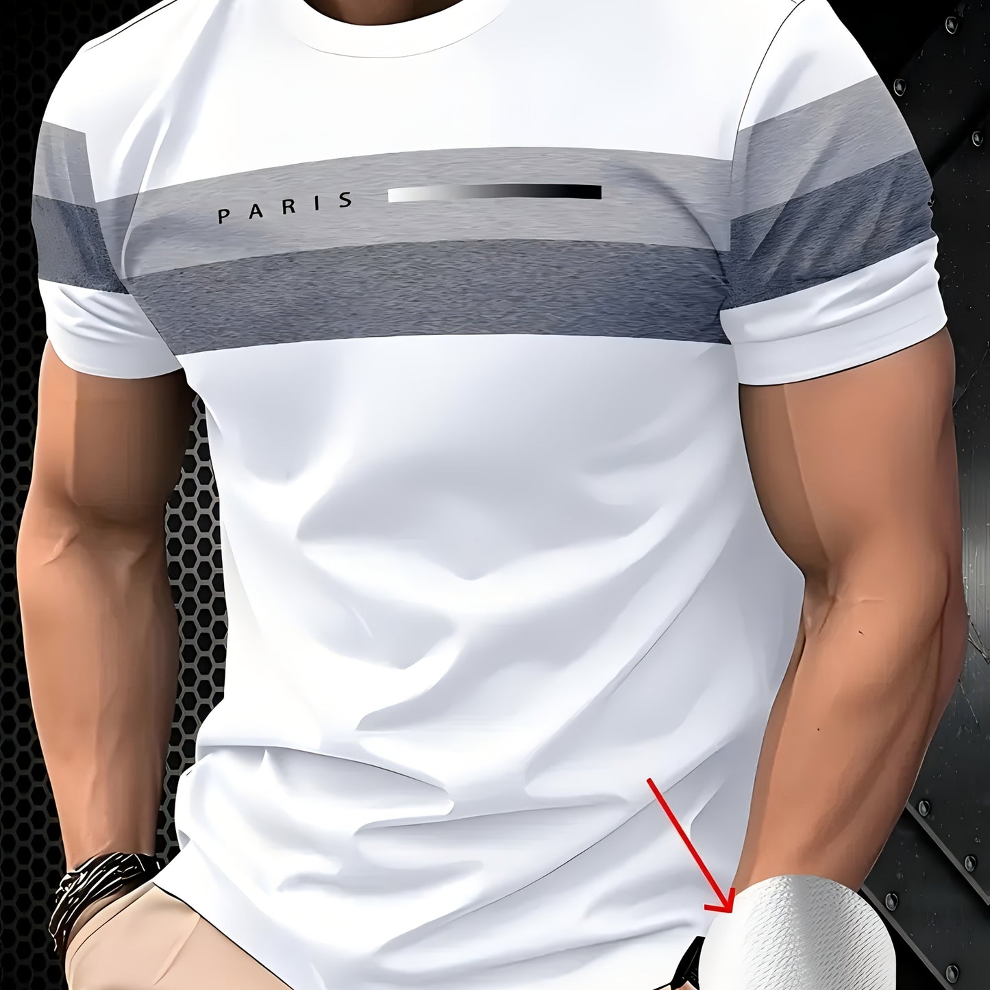 Men's Casual Breathable T-Shirt - Moisture-Wicking Polyester Fabric, Regular Fit Round Neck, Machine Washable Solid Color Tee for Outdoor  Casual Attire