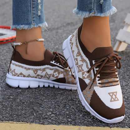Women's Casual Sneakers Comfort Sport Shoes Fabric Knit Breathable Slip-On All-Season Walking Flats - EVA Sole Non-Slip Athletic Running Footwear - Taizhou North America  Europe Exclusive
