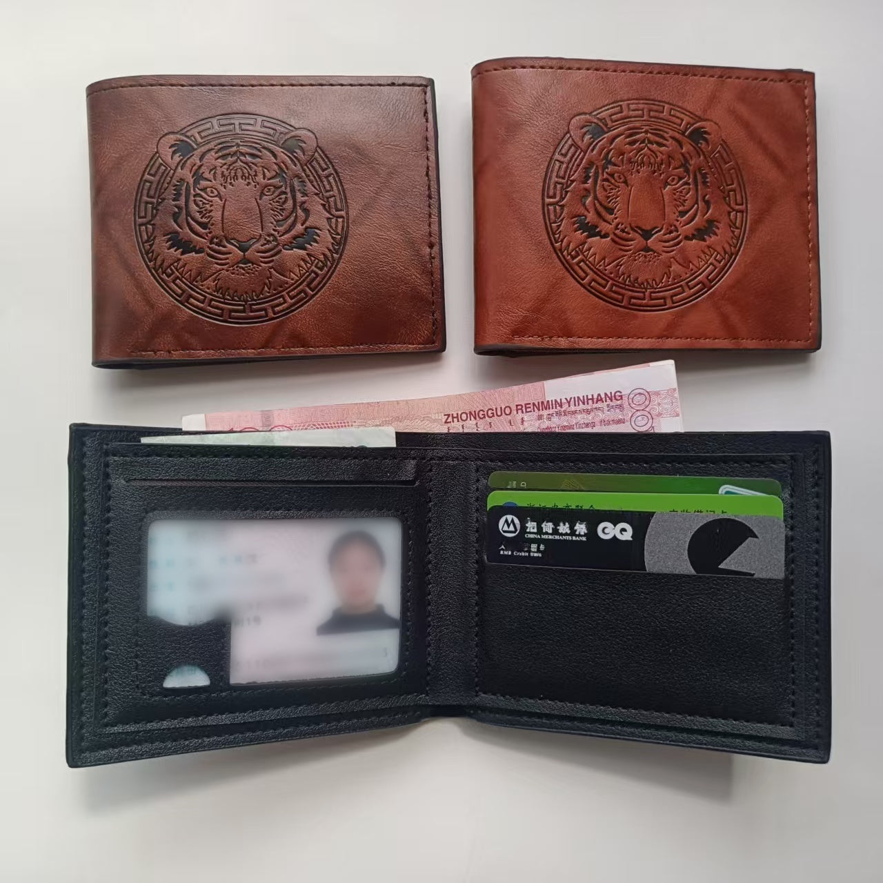 1pc of PU Leather 2-fold Wallet, Men's Money Clip with Animal Pattern Embossing, Suitable for Storing IDs, Credit Cards, and Coins, an Ideal Gift, Slim and Lightweight Coin Purse, Available in Black, Brown, and Coffee Colors