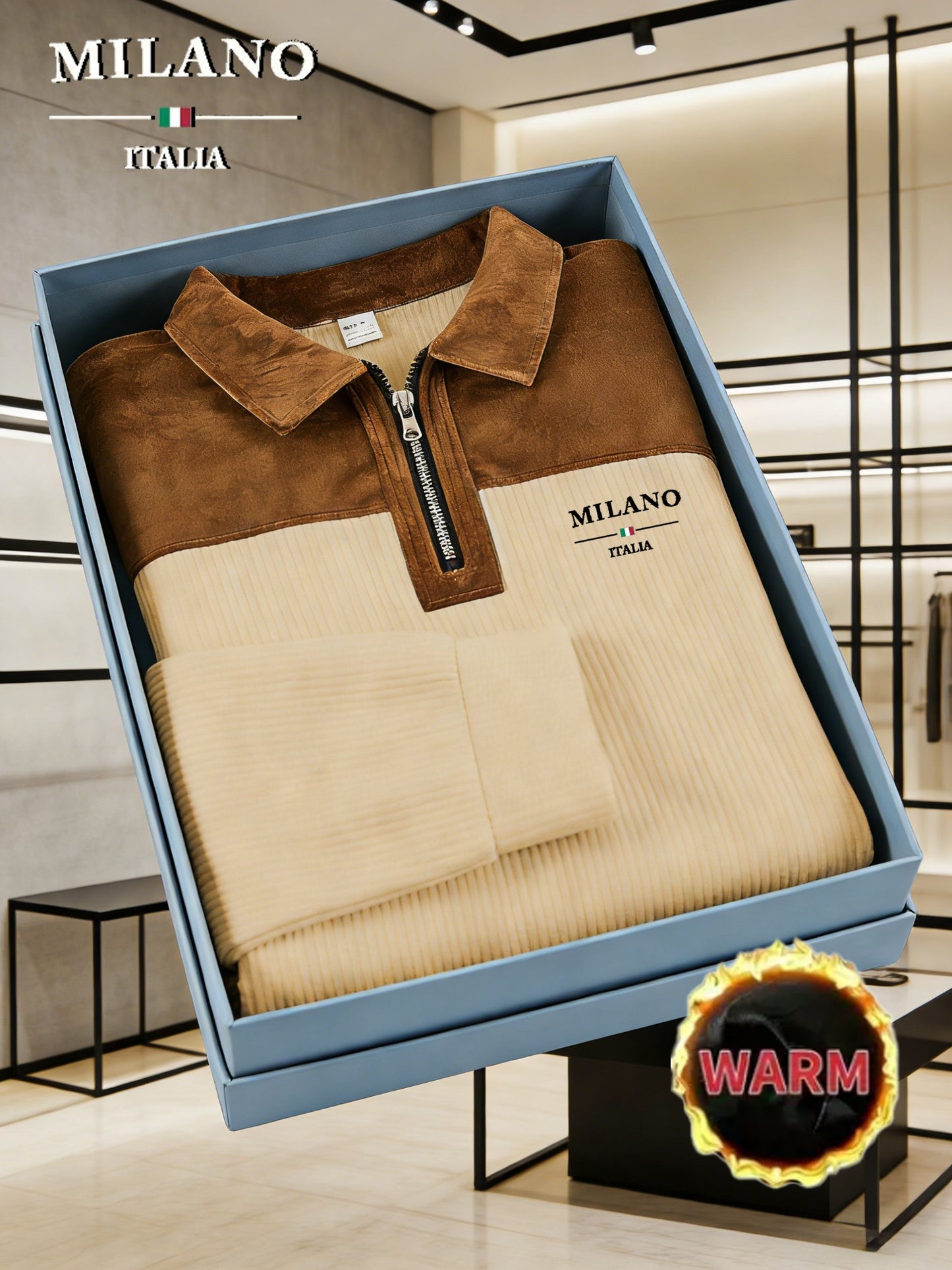 Men'S Casual Knit Sweater with Printed Lapel and Quarter Zip | Long Sleeve, Warm, Machine Washable, Perfect for Daily Wear and Gifts, Ideal for Christmas, Halloween, New Year