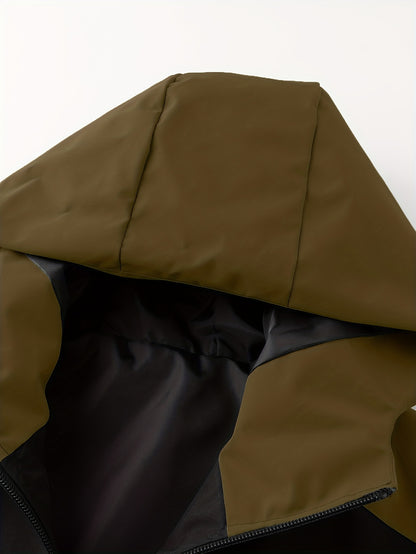 Men's Casual Softshell Hooded Jacket with Bull Logo