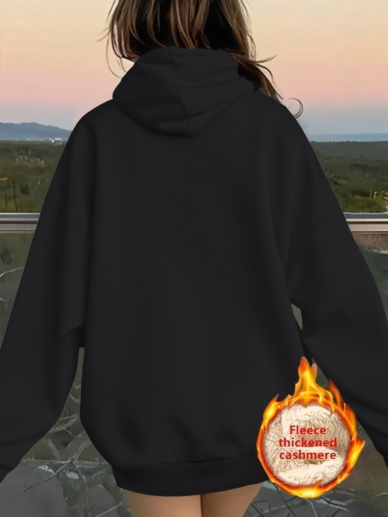 1pc Women's Thick-Lined Hooded Sweatshirt with Gingerbread for Man in Santa Hat & Candy Cane Print - Cozy Plush Lined, Soft Polyester Warm Pullover for Fall/Winter, Machine Washable Casual Outerwear, Cold Weather Wear, Minima