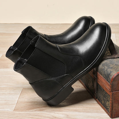Men's Short Lace-Up Riding Boots with Durable PU Upper