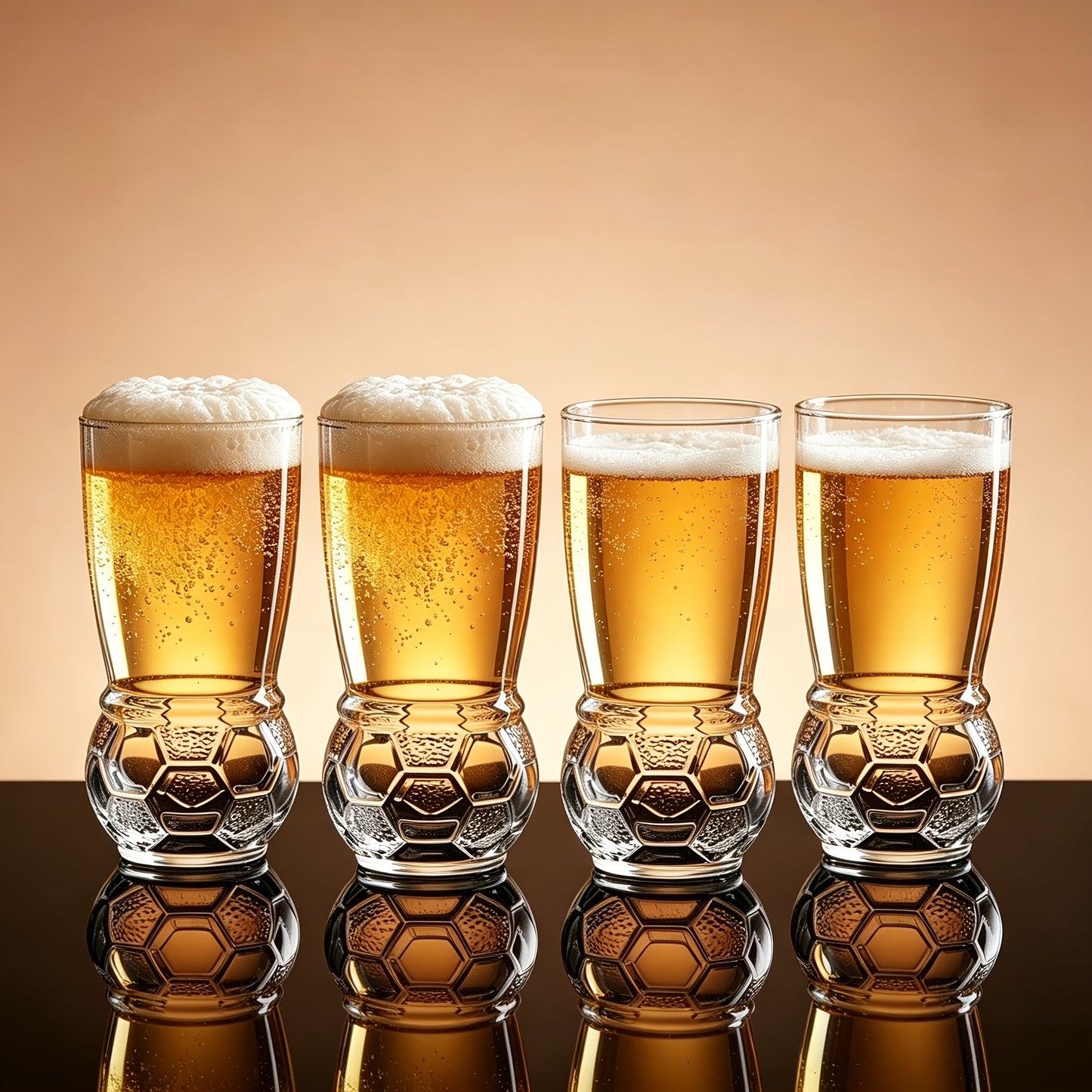Creative Soccer Beer Glass Cup with Plaid Design, Multipurpose