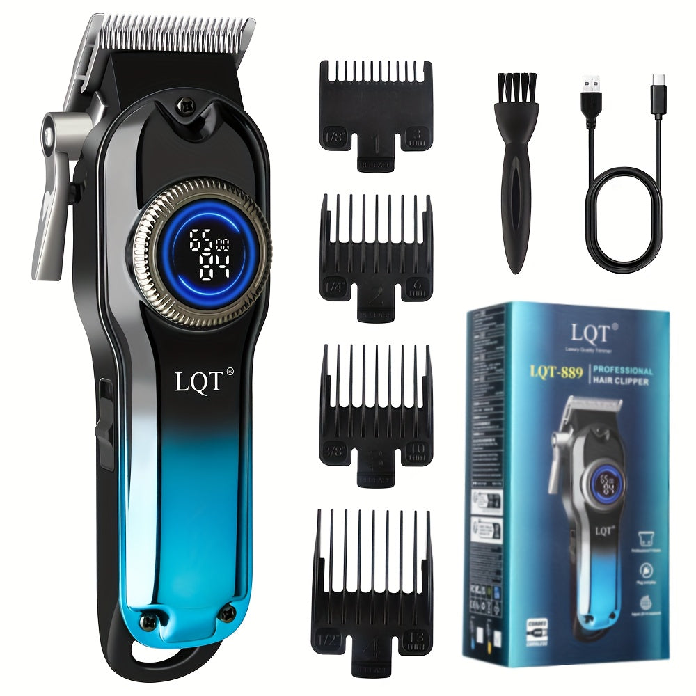 LQT 1/2/3pcs Professional Salon Hair Clipper Set, Including Hair Clippers, T-Shaped Trimmers, Beard Trimmers And Electric Shavers, with Eight Limit Combs, Compact Design, Zero-Gap Precision Trimming, to Meet The Needs of Barb - ayq